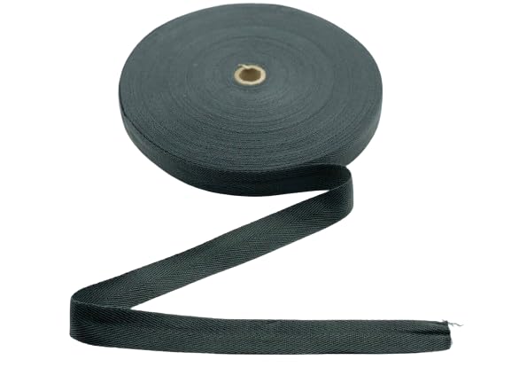 Cotton Blend Binding Apron Herringbone Twill Webbing Tape Sew Strap All Widths (Dark Grey, 10 meter) — image 1