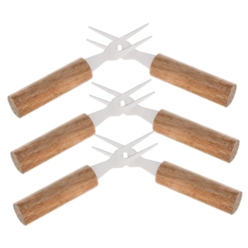 Yardwe 6 Piezas De Acero Inoxidable Para Barbacoa Kit De Estante Para Tenedor Aperitivos Tenedor De Maíz Dulce Bandeja Manoplas Palos Para Asar Malvaviscos Ganchos De Cocina