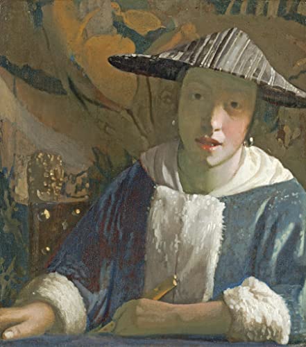 Poster Vermeer Jeune fille avec une flûte 58x90cm pour un salon élégant au style classique