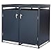 Zelsius Mülltonnenbox 2 Tonnen mit Pflanzdach | (B) 132 x (T) 80 x (H) 124 cm | Anthrazit RAL 7016 | mit Erweiterungsmöglichkeit | Mülltonnenverkleidung, Mülltonnen, Sichtschutz für Tonnen