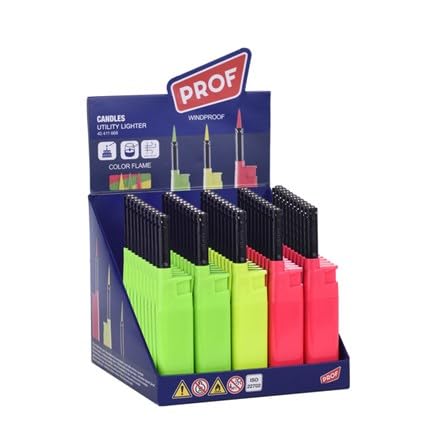 5 X PROF TRENDY COLOR MINI TUBE TURBO WINDPROOF JET FLAME REFILLABLE LIGHTERTEA BBQ COOKER LIGHTER MINI TUBE Utility Lighter