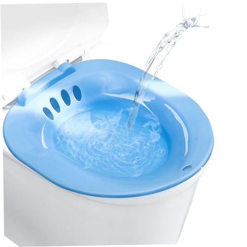 Baño para el inodoro, asiento portátil para hemorroides, baño de asiento después del parto, baños de asiento, bidé (azul)