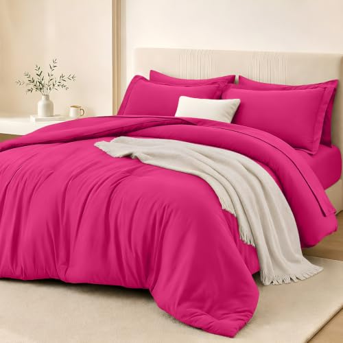 FUANNA California King Comforter Set 7 PCS, Soft Bed Set, Cozy Bed in a Bag