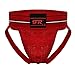 F plus R Mens Strip Waistband Athletic Supporter Jockstrap Sexy Swimwear Red Small