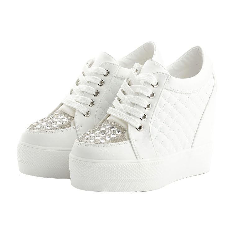 Women's Wedge Sneakers, high-Heeled Platform high-top lace-up Fashion Sneakers, Tennis Shoes Women's Wedge Platform Shoes