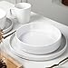 Stone Lain Celina Stoneware Bowl Set, 4-Piece Pasta Bowls for Kitchen, Ceramic Serving for Noodles, Fruit, Cereal, Dinner - Microwave & Dishwasher Safe, White