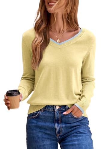 Image of Dokotoo Women's Wool Blend Crew Neck Casual Fall Sweaters Knit Tops | Lightweight,Long Sleeve,Fall Outftis,Dressy,Ribbed Hem,Business Casual Tops,Comfy Knit,Pullover,Basic Classic,Layer Clothes