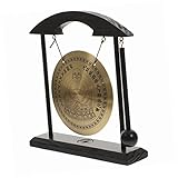 JOINPAYA ゴングオーナメント デスクトップ用 ヴィンテージ合金ゴング スタンド付き 卓上装飾品 家庭用ゴング 飾り 文化的雰囲気のインテリア