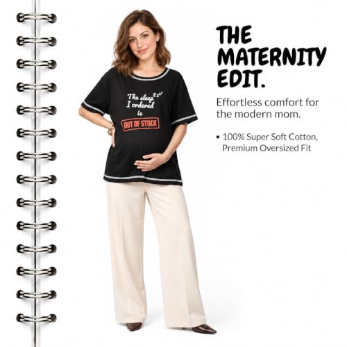 Image of The Mom Store Mom T-Shirt | Cotton | Pre and Post Pregnancy | Quirky Statements | Comfortable | Oversized