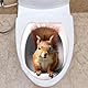 Deko Aufkleber WC Deckel Toilettendeckel 3D Wilde Tiere Toilettensitz Aufkleber 29CM PVC WC Deckel Bad Klo Aufkleber Sticker Umweltfreundliche PVC-Aufkleber Für Toiletten Für Badezimmer WC Zubehör