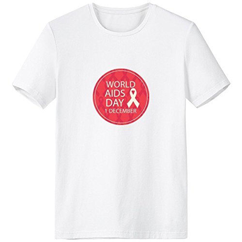 Solidarité symbole 1er décembre t-shirt VIH ruban rouge coton blanc doux