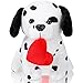 Cucciolo di Cane di Peluche 10 Pollici Carino Dog di San Valentine Animale Imbottito di Peluche Morbido Bambole con Cuore d'Amore per Matrimonio Anniversario Festa di Mamma (Cane Maculato)