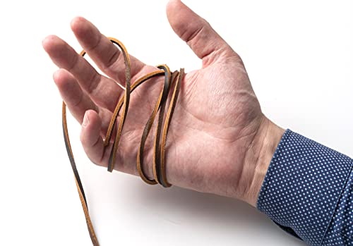 IPEA Lederband für Schuhe, Accessoires, Mode - 3 Meter Lange - Quadratische Ledersenkel Schnürsenkel Premium Echtes Leder- Kreationen, Armbänder – Color Dunkelbraun