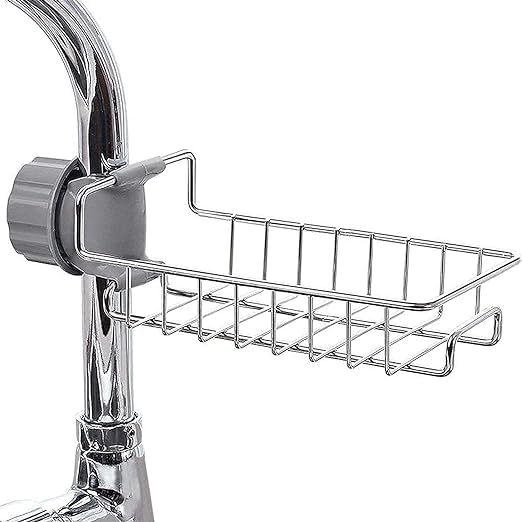 XEWIQO Stainless Steel Kitchen and Bathroom Faucet Soap Scrubbers Sponge Holder Rack Hanging Sink Organizer Stand Caddy Rack Towel Holder Faucet Caddy for Bathroom Shelf (B0CQGB1Z21) Amazon Price History, Amazon Price Tracker