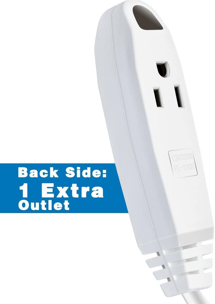 100-Feet 3 Outlet Extension Cord, Kasonic UL Listed, 16/3 SJTW 3-Wire Grounded, 10 Amp 125 V 1625 Watts, Multi-Outlet Indoor/Outdoor Use - - 