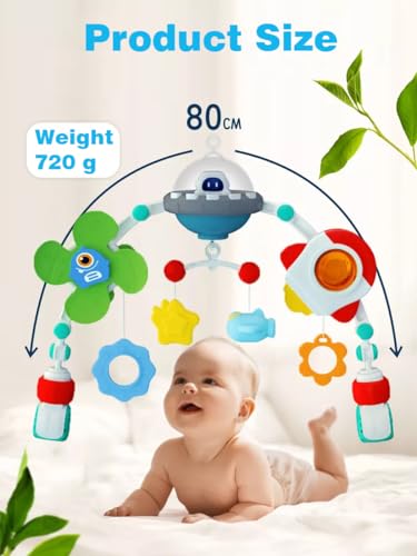 Image of Pau1Hami1ton Baby Stroller Arch Toys, Car Seat Toys,Bouncer Toy Bar /Mobile for Bassinet,Adjustable Baby Hanging Toys Fit for Crib Bed,Stroller.S-19(Spacecraft)