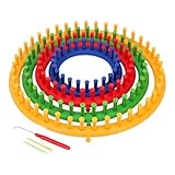 🧶【Vielseitige Größenauswahl】Enthält vier Rundstrickrahmen in den Standardgrößen 14 cm, 19 cm, 24 cm und 29 cm. Perfekt zum Stricken von Accessoires und Textilien für Neugeborene, Kinder bis hin zu Erwachsenen wie Mützen, Schals, Handschuhen etc.