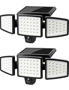 AMAZON - LE Solar Lights for Outside, Motion Sensor Outdoor Lights, WL4000 High Brightness, 3 Adjustable Heads 270° Wide Lighting Angle, IP65 Waterproof, Wireless Wall Lamp for Porch Yard Garage, 2 Packs