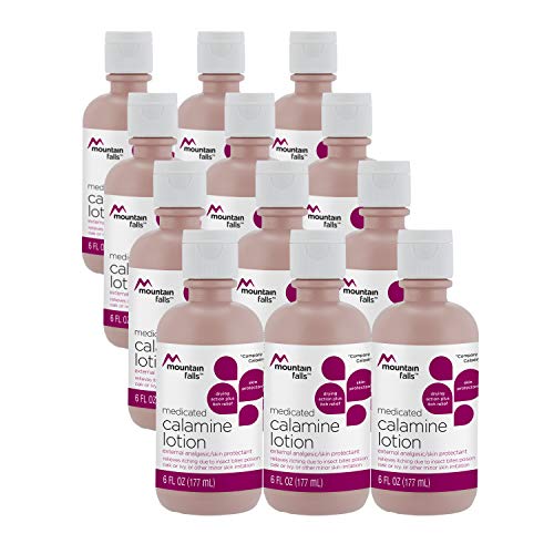 Mountain Falls Medicated Calamine Lotion External Analgesic Skin Protectant, Drying Action Plus Itch Relief, 6 Fluid Ounce (Pack of 12)