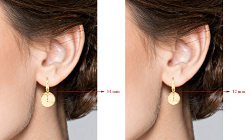 Miabella 18K Gold Over Sterling Silver Italian High Polished Round Bead Ball Dangle Leverback Earrings For Women 12Mm, 14Mm 925 Made In Italy (14Mm (9/16 Inch)) #TOP4