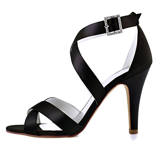 Sandales pour femme noir chic MinitooUK talon 10cm au design raffiné - 2