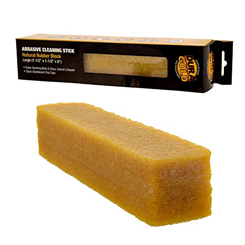 Dura-Gold Abrasive Cleaning Stick - 8" Natural Rubber Eraser - Sanding Belt Cleaner for Sandpaper, Sanding Discs, Belts & Skateboard Grip Tape - Removes Sawdust, Residue & Extends Sandpaper Life