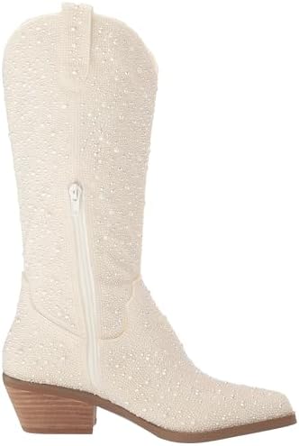 Betsey Johnson Women's Dalas Western Boot, Pearl, 8 | Image 5