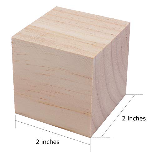 Tosnail 30 Pack 2 Inches Unfinished Wooden Cubes Wooden Blocks - Great For Crafts Making #TOP2