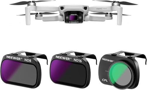 NEEWER Lot de 3 filtres ND en Verre Optique HD Multicouche ND8 + ND16 + Filtre CPL Compatible avec DJI Mavic Mini Mini 2 Mini SE Mini 2SE