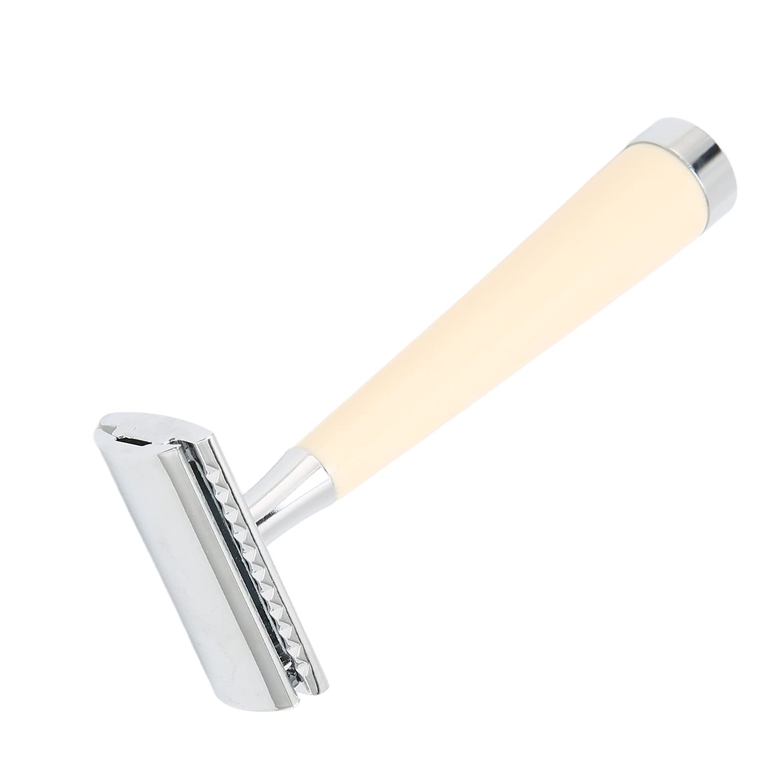 Manuelle Rasierer, Schnelle Rasur, Hohe Sicherheit, Zweischneidige Rasierer mit Langem Griff – Mühelose und Präzise Rasur für den Heim- und Salongebrauch (Beige)