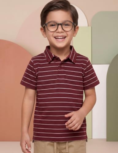 Image of Amazon Brand - Symbol Boys Soft Cotton Rich Jersey Striped Polo Shirt