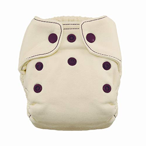 Image of Thirsties Snap Natural Newborn Bamboo Fitted Cloth Diaper, Plum