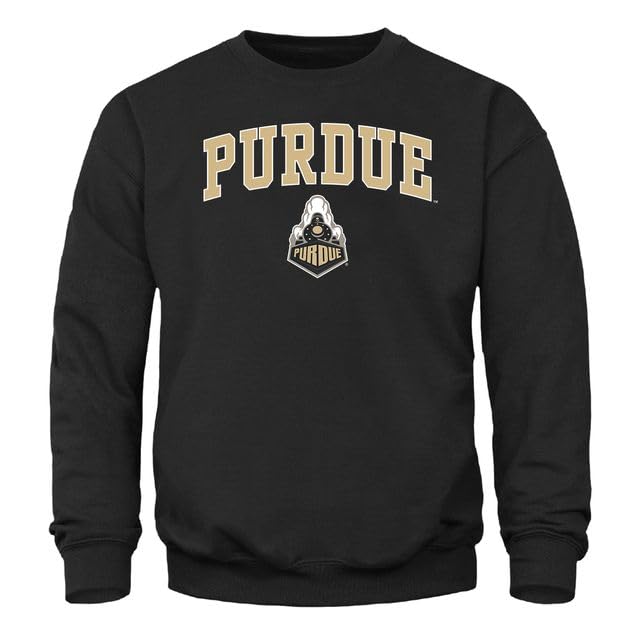 Barnesmith Purdue University Boilermakers Adult Unisex Crewneck Sweatshirt Spirit Black Small