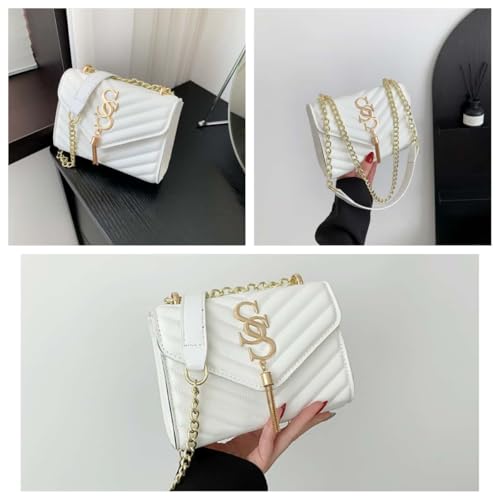 Crossbody Bags for Women Trendy Purse for Ladies Shoulder Sling Tote Handbag Quilted Texture Fashion Versatile Y2K3