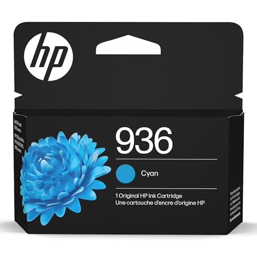 Image of HP 936 Cyan Ink Cartridge | Works with OfficeJet 9120, Pro 9110, 9120, 9130, Wide Format 9730 Series | Eligible for Instant Ink | 4S6U9LN | Packaging May Vary