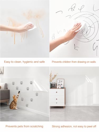 Protector pared cocina electroestático transparente de 60x1000cm sin pegamento para muebles 3