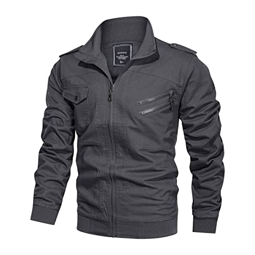Hijewe Men's Military Jacket Bomber Lightweight Cotton Spring And Falls Outdoor Army Outdoor Casual Tactical Coat Pockets #TOP30