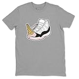 11 Neapolitan Design Printed Dropped Ice Cream Sneaker Matching T-Shirt (Heather Grey/S)
