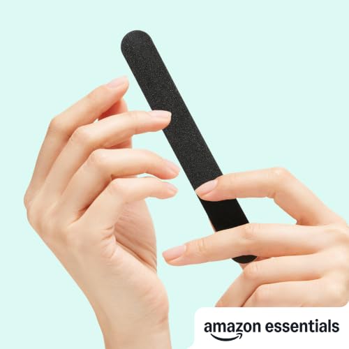 Amazon Basics Double Sided Nail Files Salon Boards 4-Pack for Nail Care and Shaping, Black - image 4
