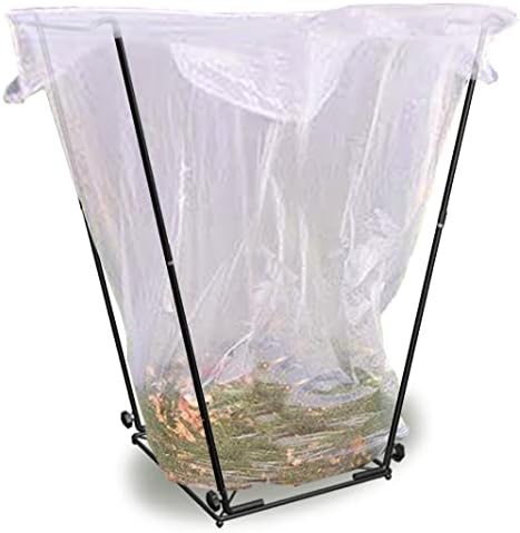 Artigarden Garden Trash Bag Holder - Outdoor Leaf Bag Support Stand Multi-Use Metal Garbage Bag Holder Frame Holds 30-45 Gallons Bag for Camping Leaves Gardening Parties Yard Weeding (Black)