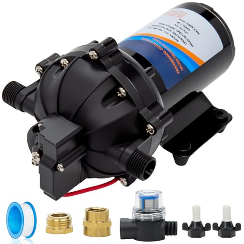 Ceelpeopar 12 Volt Sprayer Pump Chemical and Corrosion Resistant 5.5GPM 60PSI 10 Amps Soft Wash Pump Compatible with Roundup Pressure Switch and Self-Priming for Agricultural Spraying