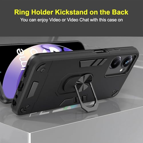 Image of NDCOM for Realme 10 Pro 5G Cover - Realme 10 Pro Back Cover, Protective Realme 10 Pro 5+G Cover Ring Holder Case