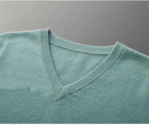 Men's Merino Wool Sweater Winter V-Neck Pullover Top Casual Loose Knitted Pullover Sweater4