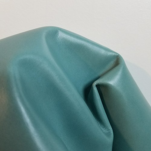 NAT Leathers Mid Blue Turquoise Vegetable Tanned Crafting Calf Cowhide Genuine Leather Hide Skin 18 to 20 Square Feet 2.0-2.5 Oz. (Medium Blue)