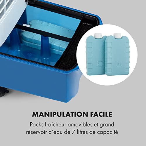 Klarstein Rafraichisseur d'Air Mobile, Refroidisseur d'Air par Evaporation 4-en-1, Mode Nuit Silencieux, Humidificateur, Refroidisseur Portable, Ventilateur Glacon 7L, 65W, Débit d'Air 330m³/h, Blanc - Image 7