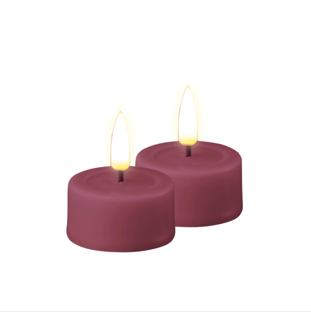 Deluxe Homeart Magenta Indoor Flameless Led Tealight Set - With Real Flame™ Technology - Battery Powered Candle (Magenta)