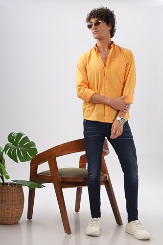 Image of Men's Cotton Linen Tailored fit Full Sleeves Casual Shirt