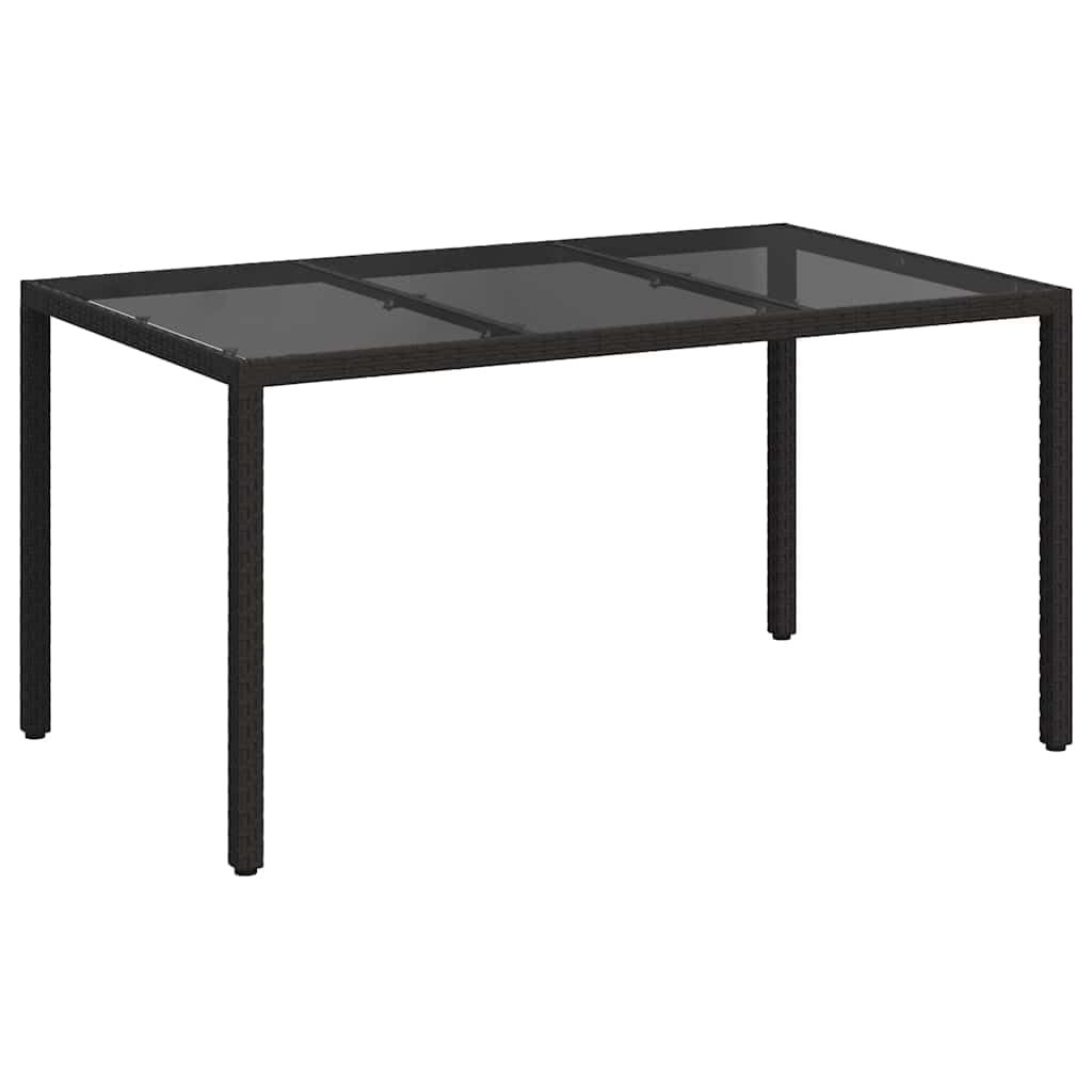 vidaXL Garden Table Black 150 x 90 x 75 cm Poly Rattan — image 1