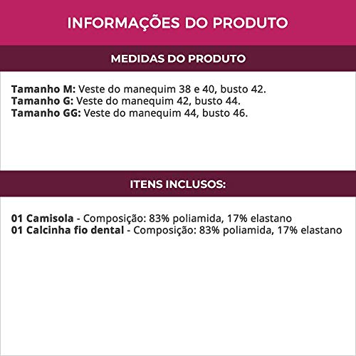 Camisola Transparente em Tule e Renda com Bojo Samara - LB3005