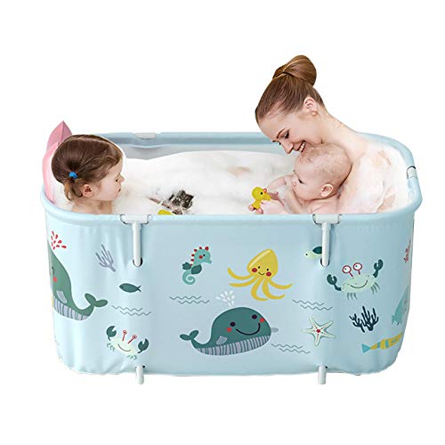 glory.D Bañeras Plegables para Adultos, Bañera Plegable Portátil, Juego De Bañera No Inflable, Kit De Cubo De Bañera Plegable Portátil para SPA Familiar para Adultos - 120x55x50cm